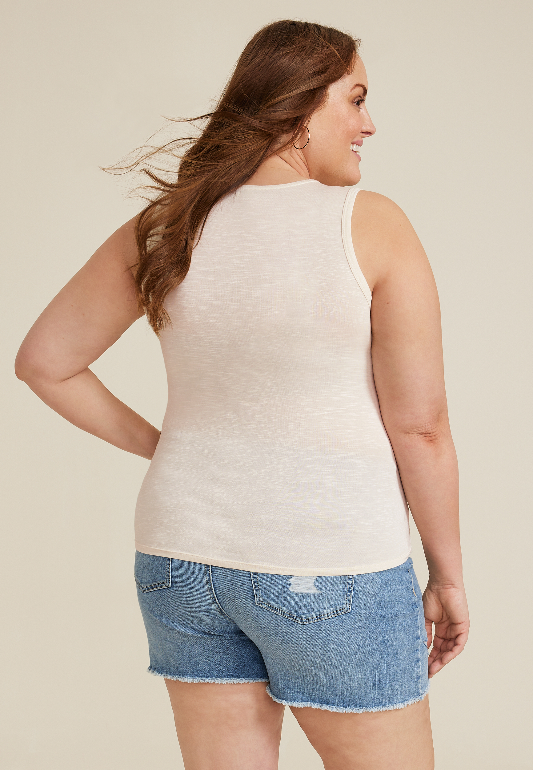 Plus Size Crochet Front Tank Top, C4681, large