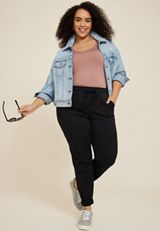 Plus Size Simply Smooth Double Layer Scoop Neck Top, RATTAN TAUPE, small