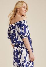Printed Off The Shoulder Blouse, C9712, small