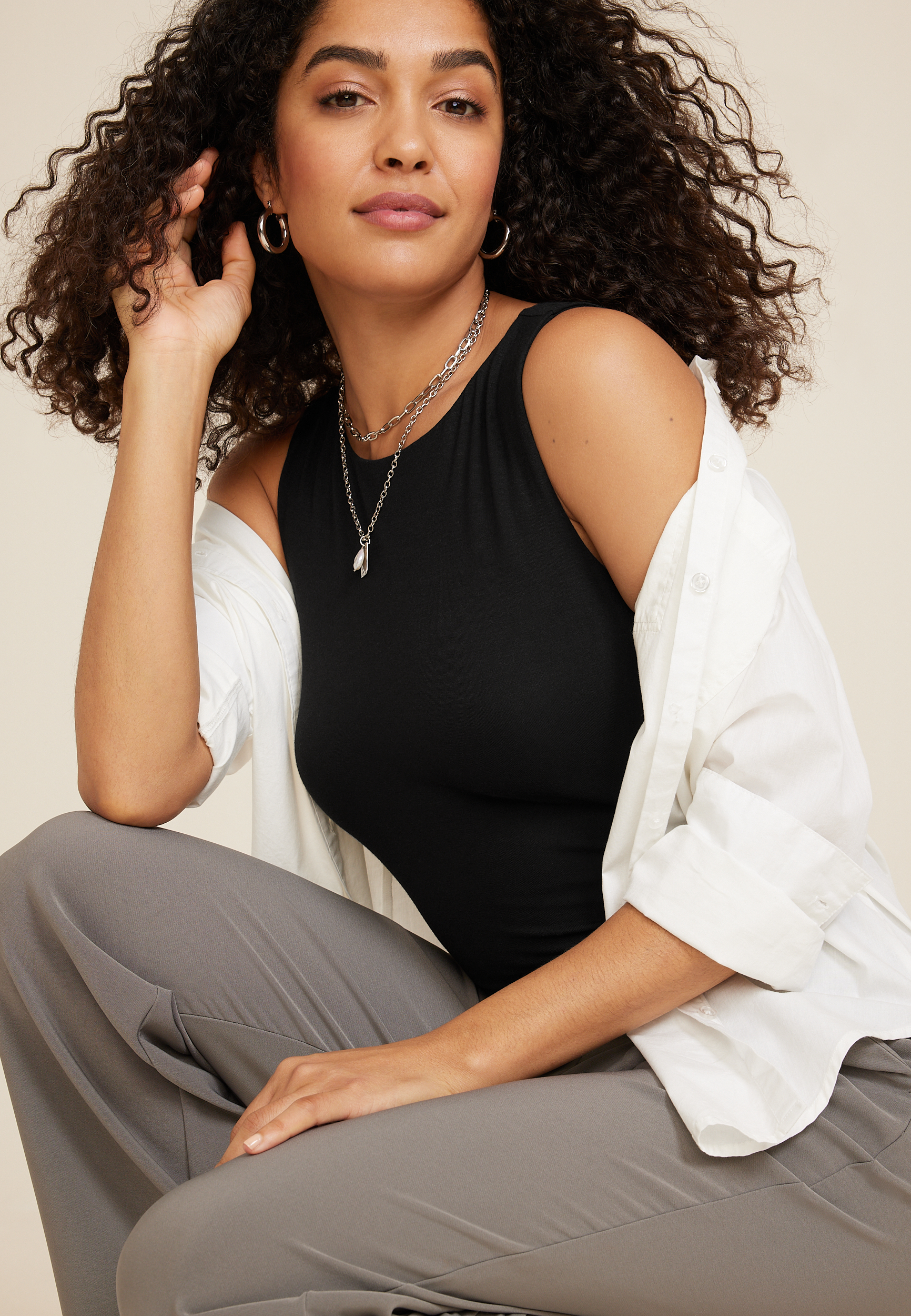 Simply Smooth Double Layer High Neck Tank Top