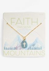 Stone Cross Pendant Necklace, GRAY, small