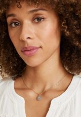 Stone Cross Pendant Necklace, GRAY, small