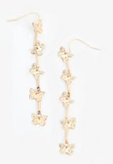 Gold Butterfly Drop Earrings, C605, small