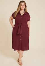 Plus Size Utility Midi Dress, C5325, small
