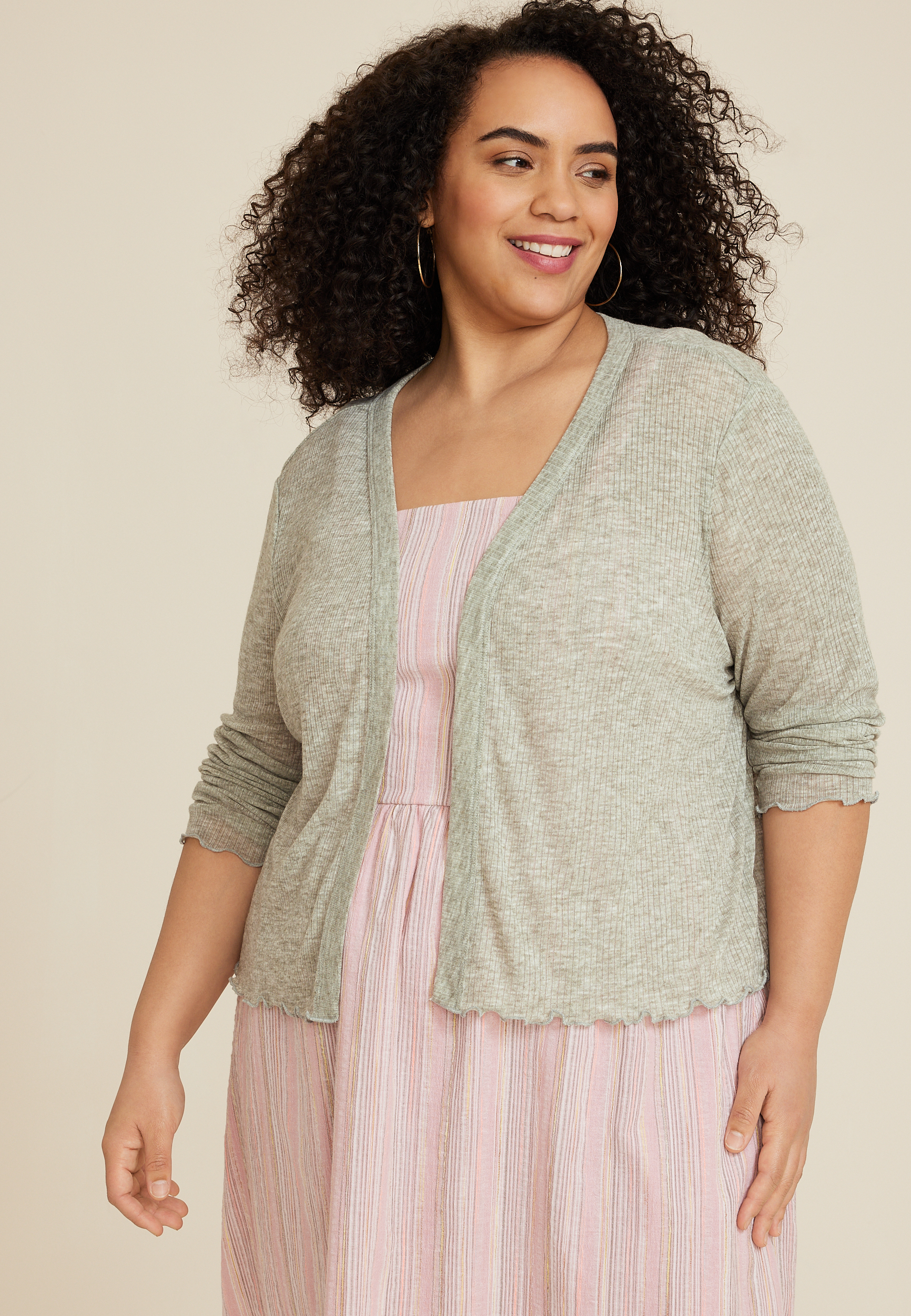 Green Plus Size Sweaters & Cardigans