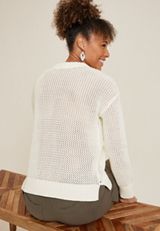 Americana Open Stitch Sweater, C2380, small