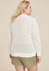 Plus Size Americana Open Stitch Sweater, C2380, small