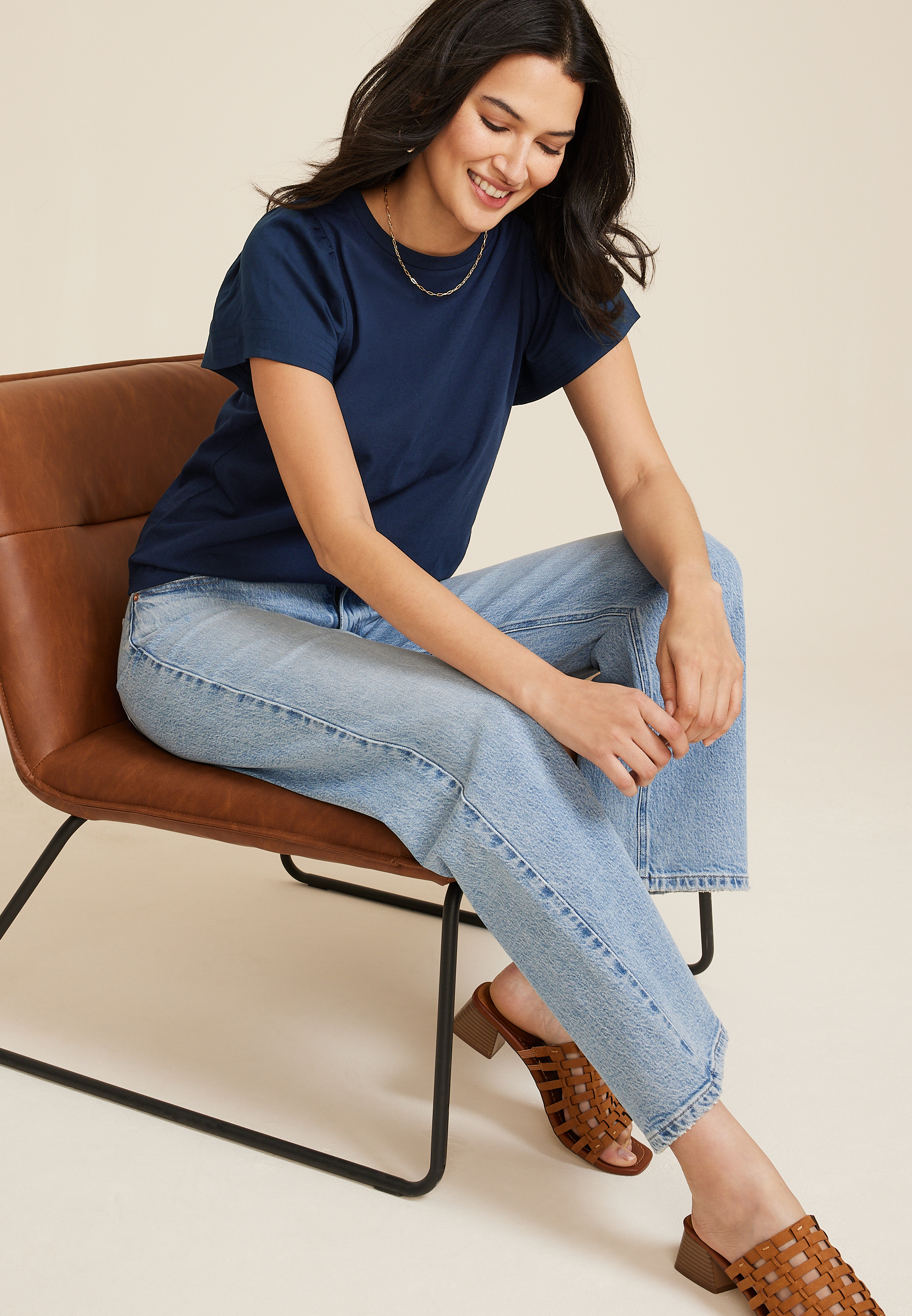 Woven Flutter Sleeve Tee