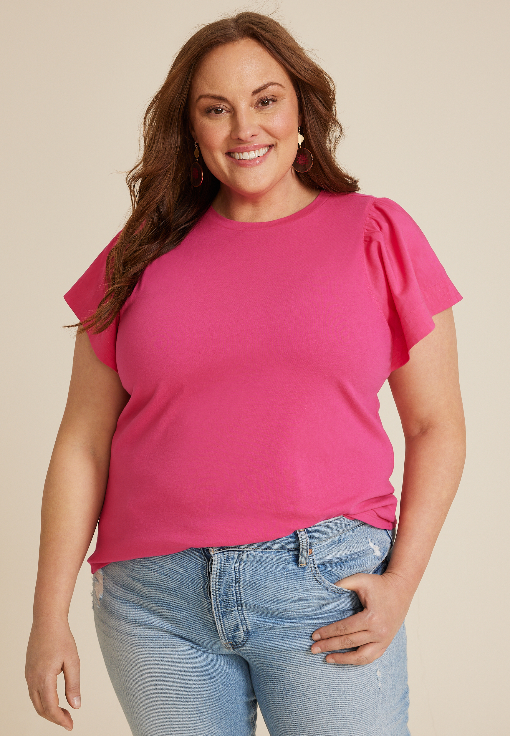 Pink Plus Size Tops