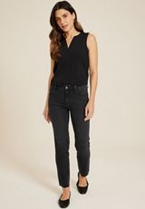 m jeans by maurices&trade; Black Mid Rise Slim Straight Ankle Jean, BLACK, small