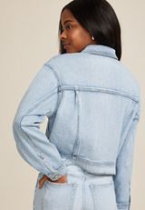 Goldie Blues&trade; Oversized Crop Jean Jacket, MEDIUM SANDBLAST, small