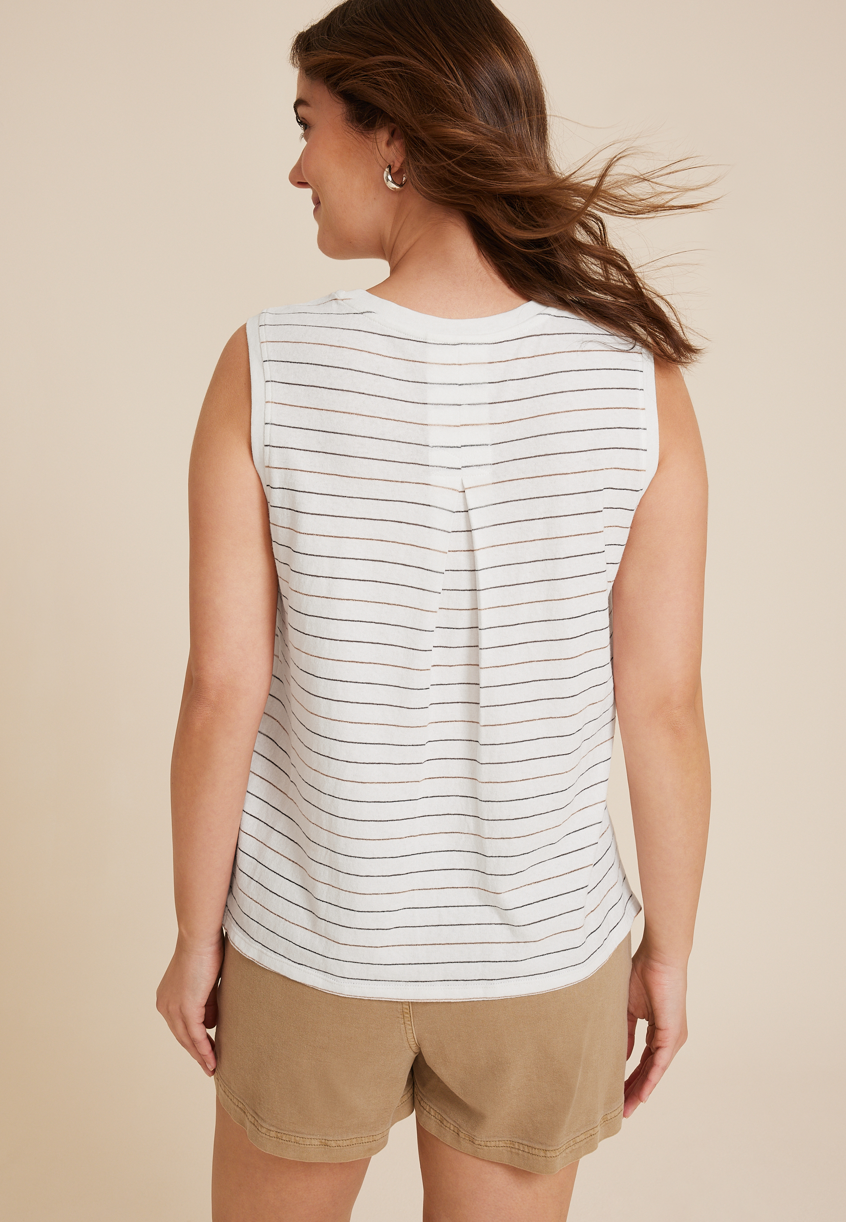 24/7 Milan Striped Sleeveless Tank, C3986, large
