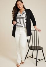 Plus Size Atwood 3/4 Sleeve Popover Blouse, C3986, small