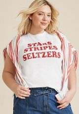 Plus Size Sunseeker Stars Stripes Seltzers Classic Fit Graphic Tank, C4673, small