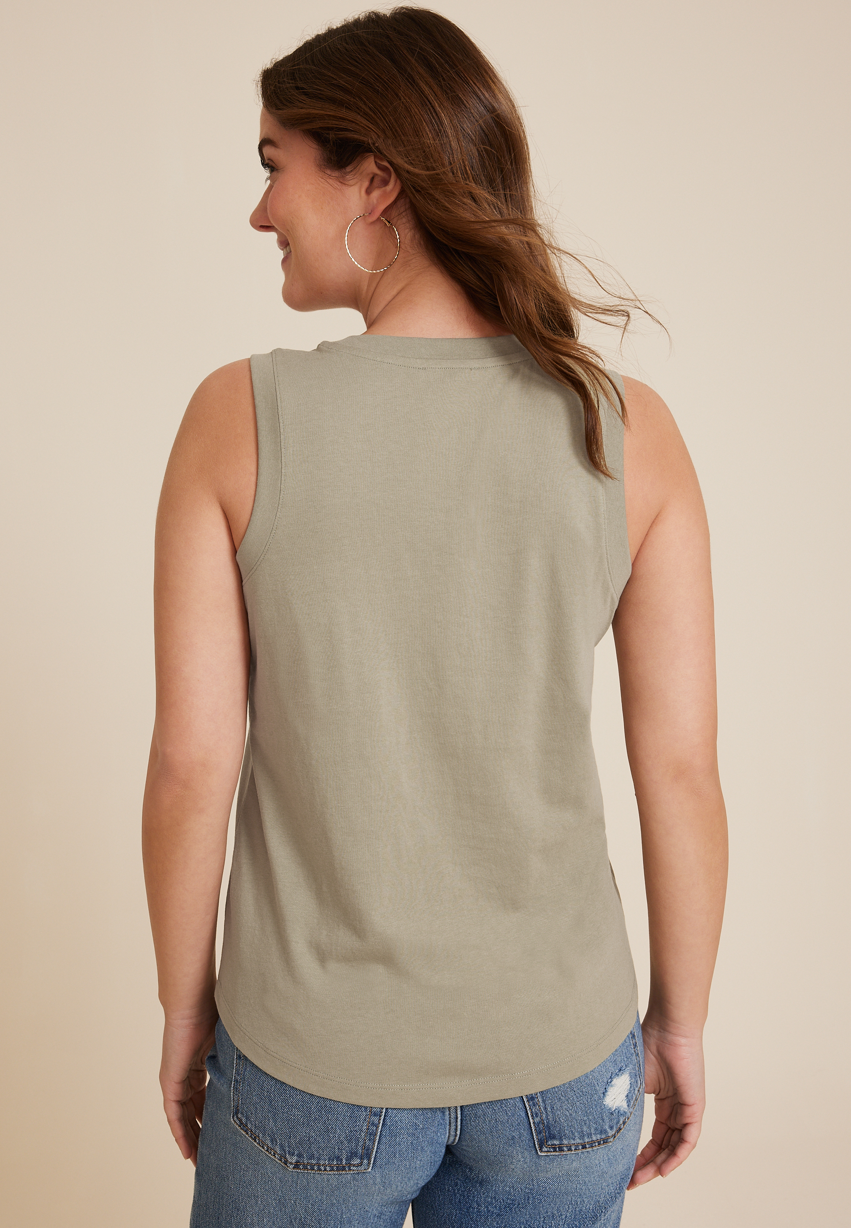 Campfire Club Classic Fit Graphic Tank, OLIVE, large