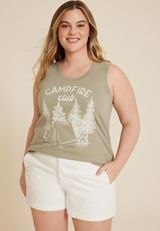 Plus Size Campfire Club Graphic Tank, C186, small