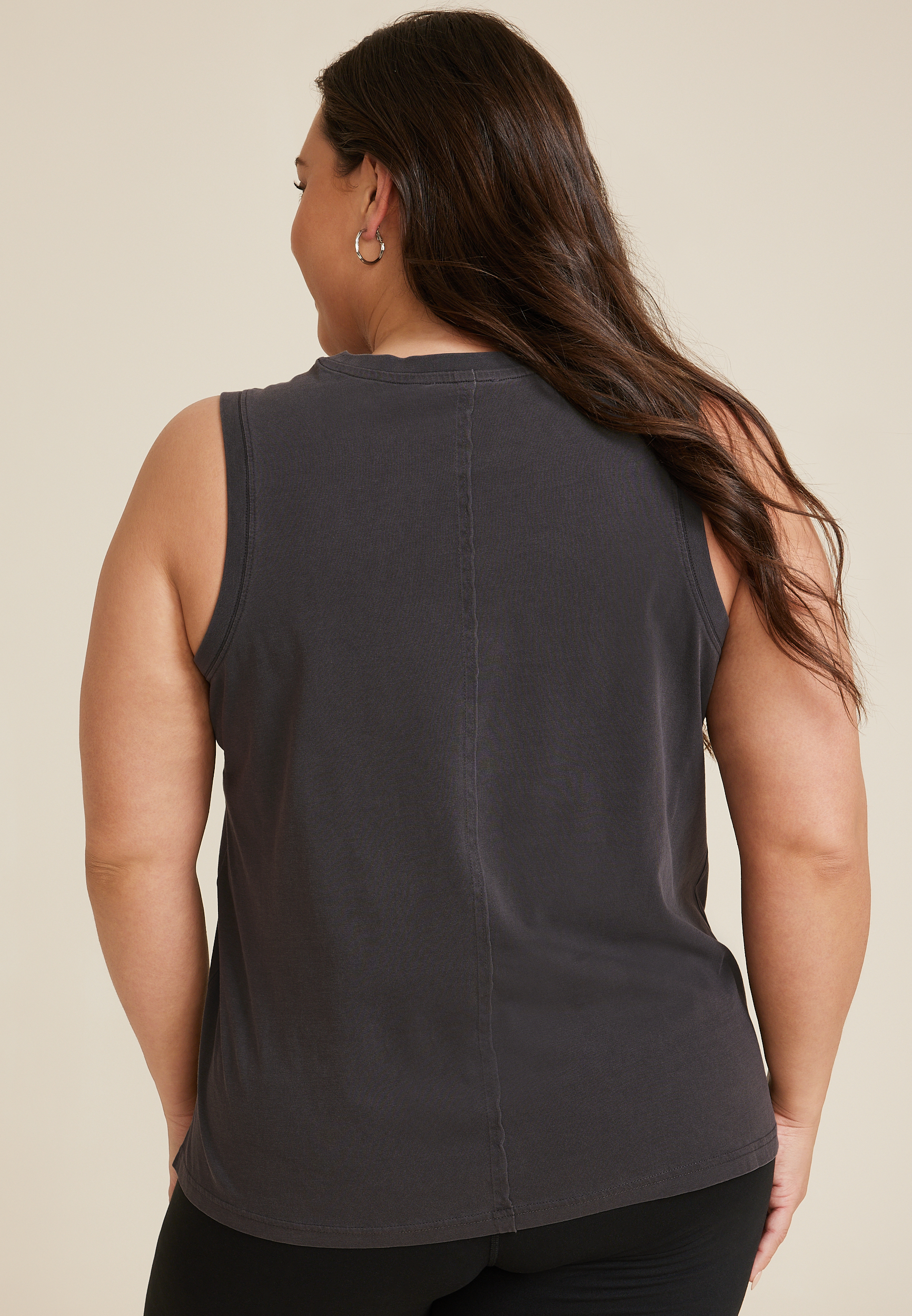 Plus Size Sunseeker Floats Well With Others Graphic Tank, Dark Gray, large