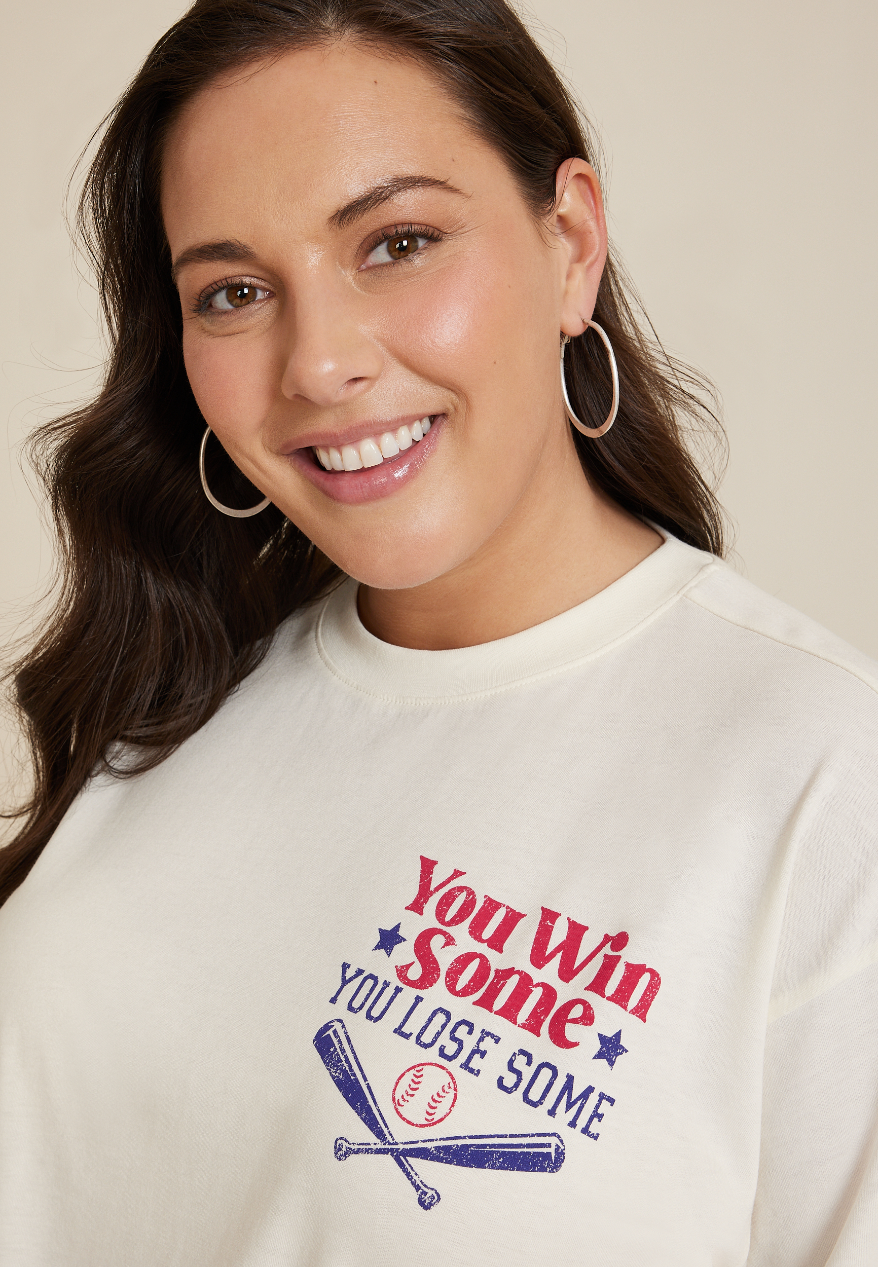 Plus Size You Win Some You Lose Some Morgan Wallen Oversized Fit Country Graphic Tee, ECRU, large