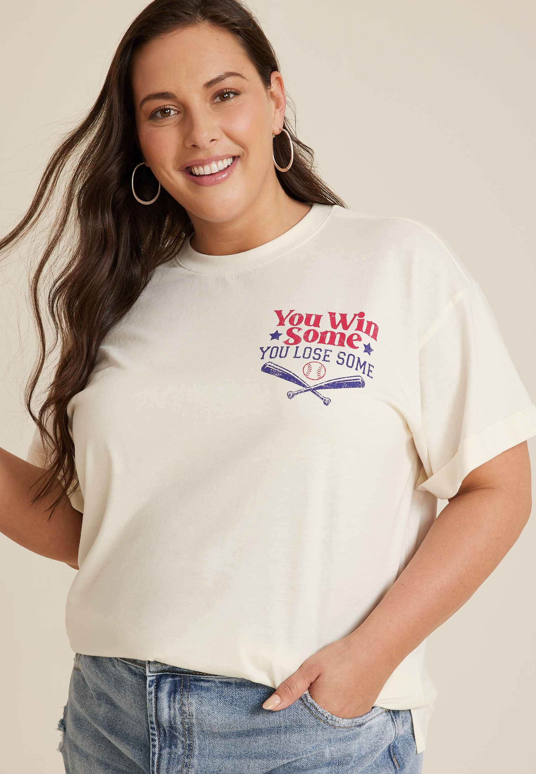 Plus Size You Win Some You Lose Some Morgan Wallen Oversized Fit Country Graphic Tee, ECRU, large
