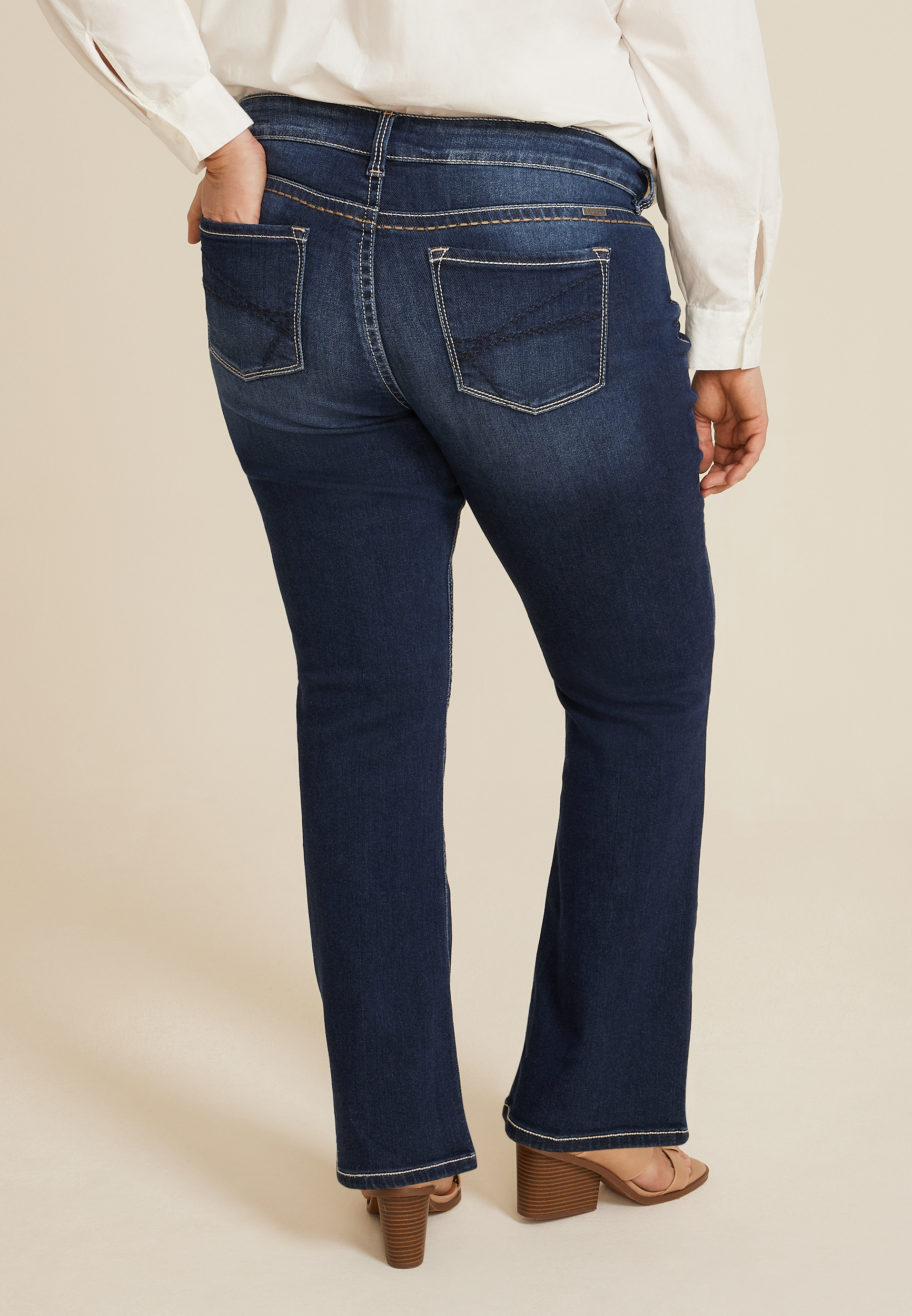 Plus Size KanCan&trade; Dark Mid Rise Bootcut Jean, C258, large