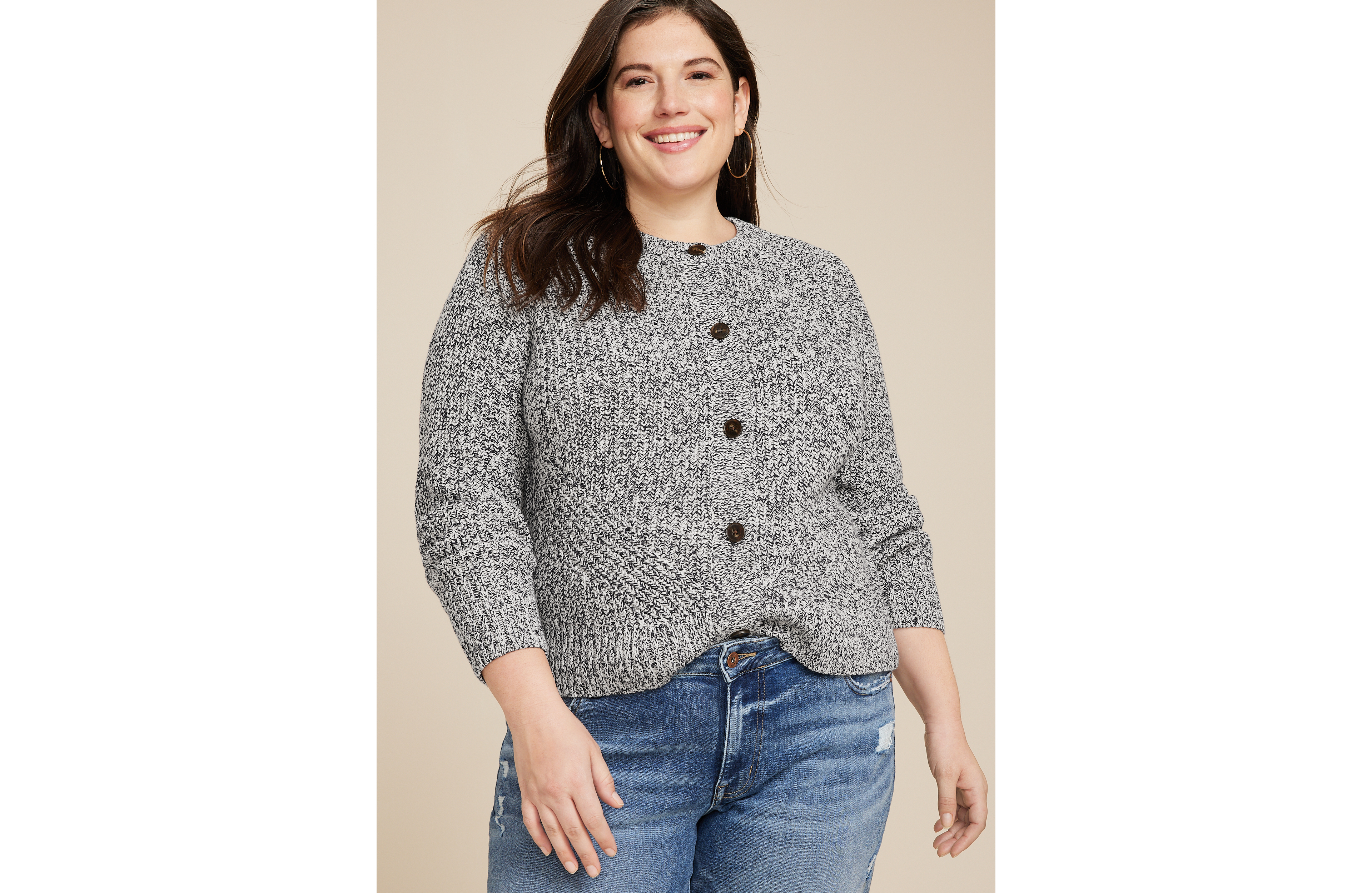 Plus Bomber Button Up Cardigan