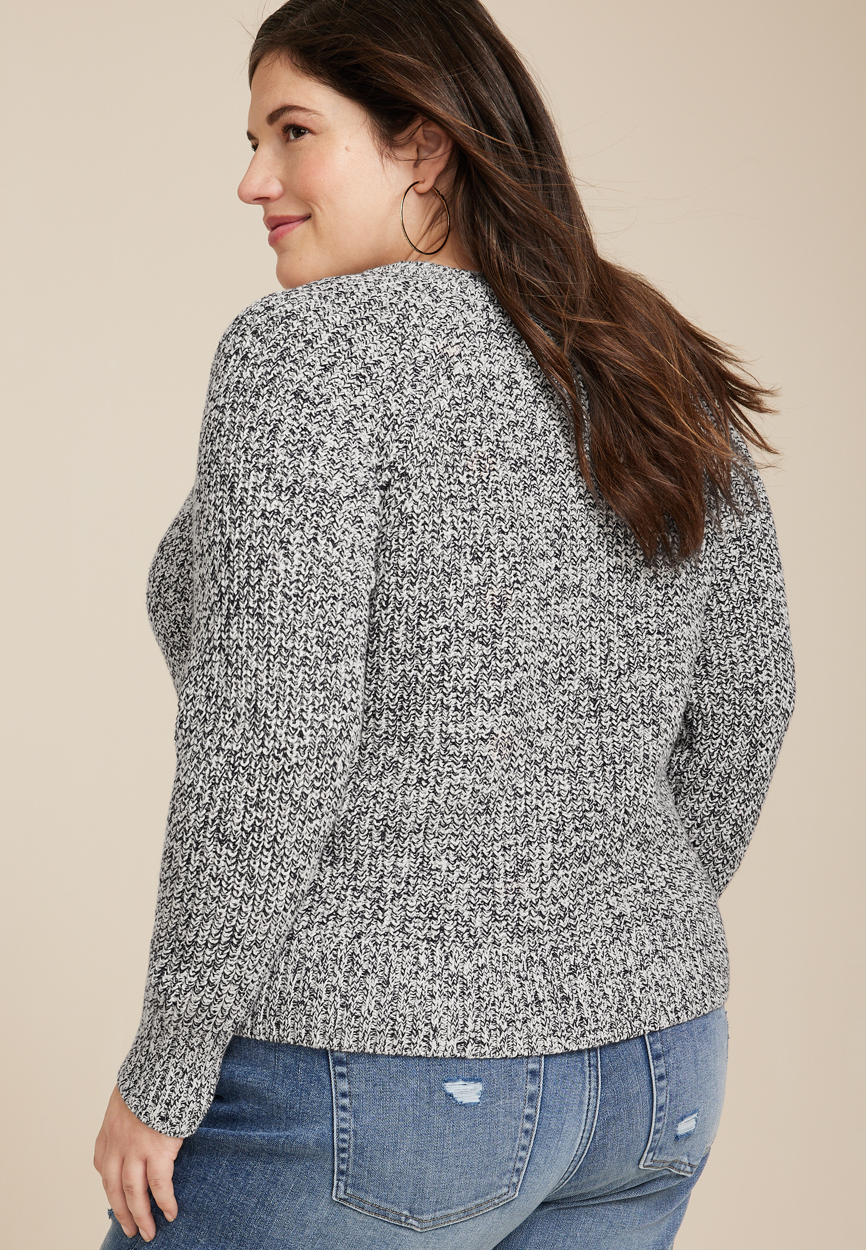 Plus Size Bomber Button Up Cardigan, C944, large