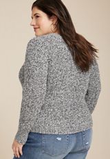 Plus Size Bomber Button Up Cardigan, C944, small
