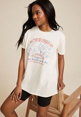 Fresh Pizza Oversized Fit Graphic Tee, ECRU, small