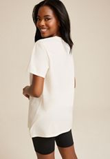 Fresh Pizza Oversized Fit Graphic Tee, ECRU, small