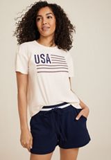 Americana USA Relaxed Fit Graphic Tee, CREAM, small