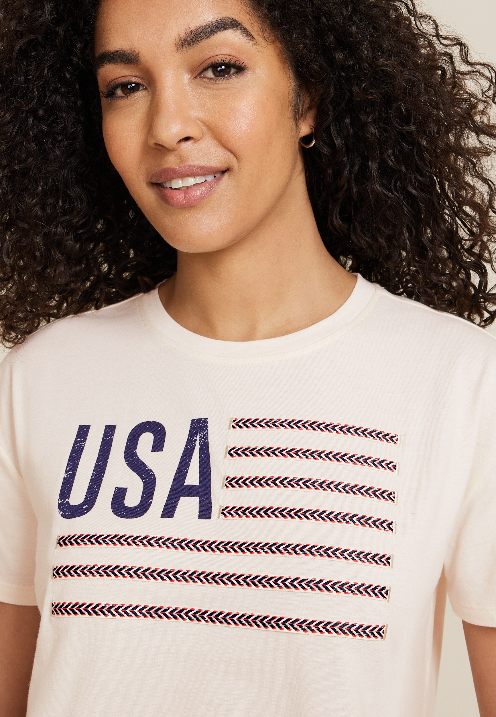 Americana USA Relaxed Fit Graphic Tee, CREAM, large