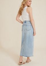 m jeans by maurices&trade; Light High Rise Denim Maxi Skirt, LIGHT SANDBLAST, small