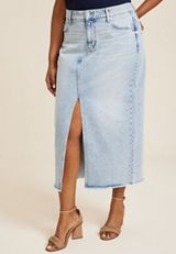 Plus Size m jeans by maurices&trade; Light High Rise Nonstretch Denim Maxi Skirt, C2806, small