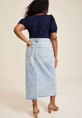 Plus Size m jeans by maurices&trade; Light High Rise Nonstretch Denim Maxi Skirt, C2806, small