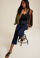 edgely&trade; Dark High Rise Cropped Wide Leg Jean, C2372, small