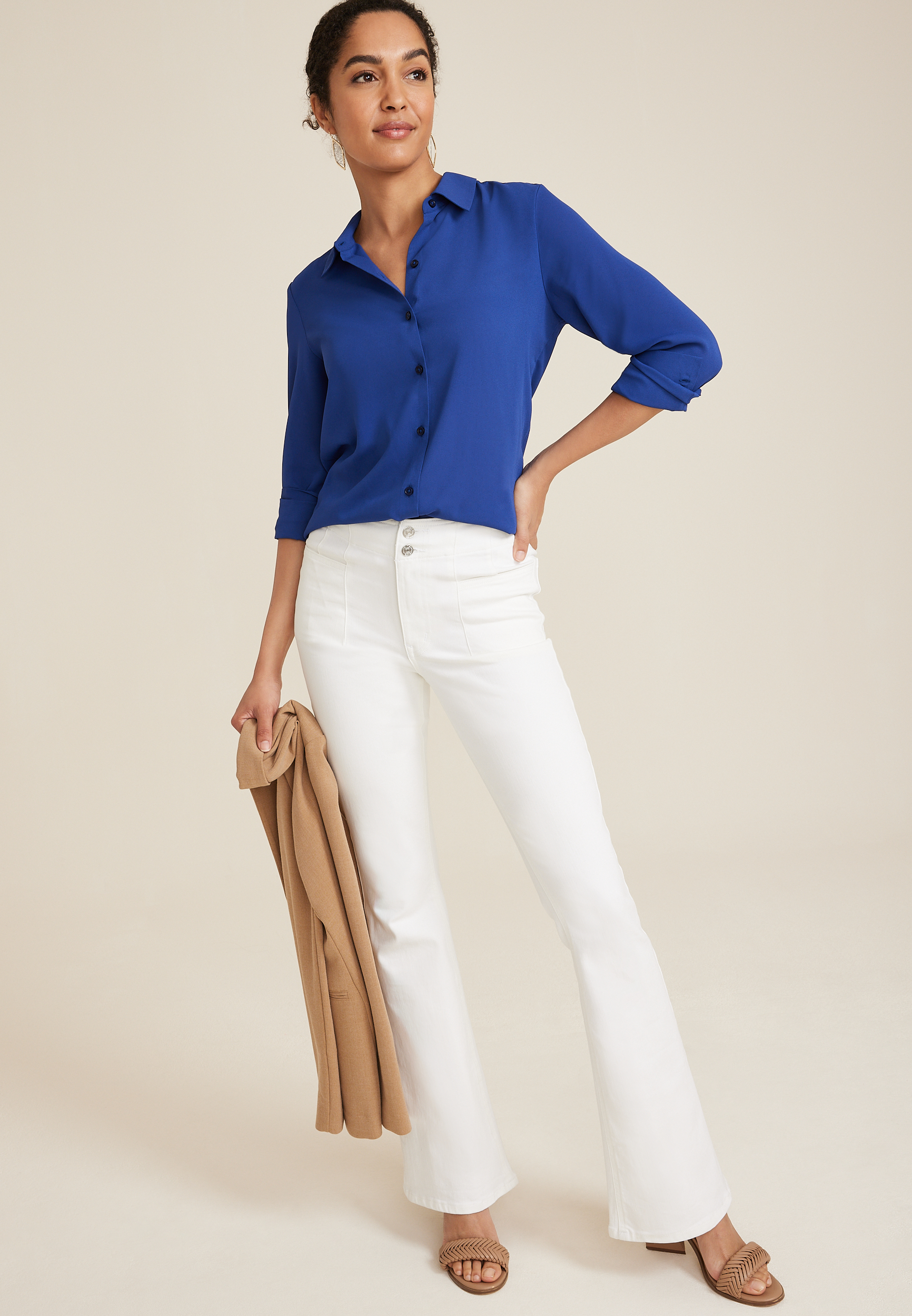 Winona Button Down Blouse, C7309, large