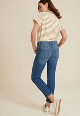 m jeans by maurices&trade; Mid Rise Double Button Slim Straight Ankle Jean, C3337, small