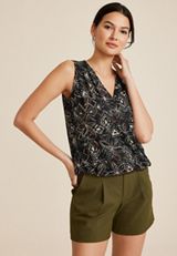 Ikat Surplice Tank Top, C106, small