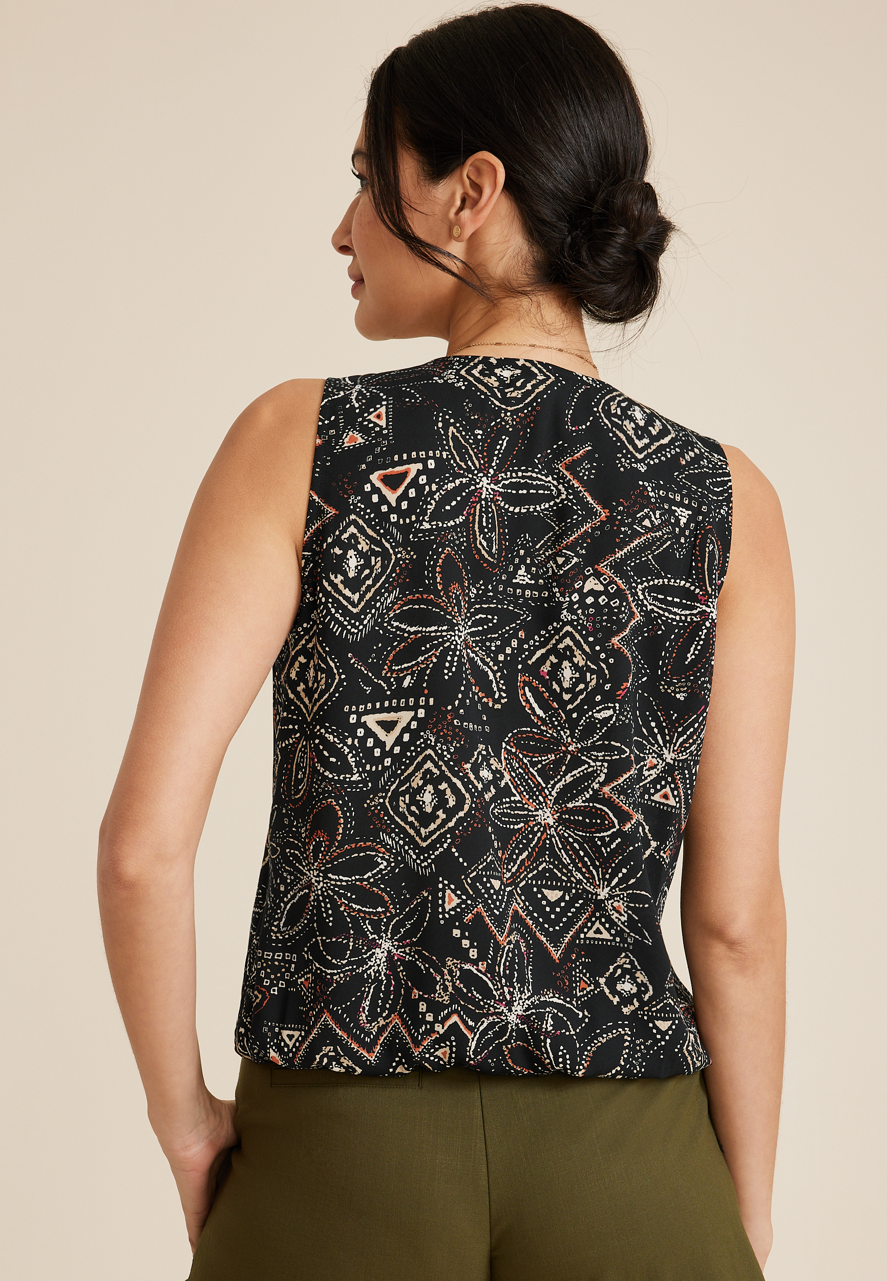 Ikat Surplice Tank Top, C106, large