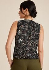 Ikat Surplice Tank Top, C106, small