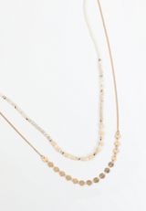 Gold Beaded Layered Necklace, C605, small