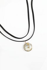 Pressed Floral Cord Necklace, GOLD, small