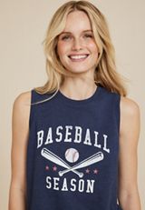 Sunseeker Baseball Season Classic Fit Graphic Tank, BLUE JASMINE, small