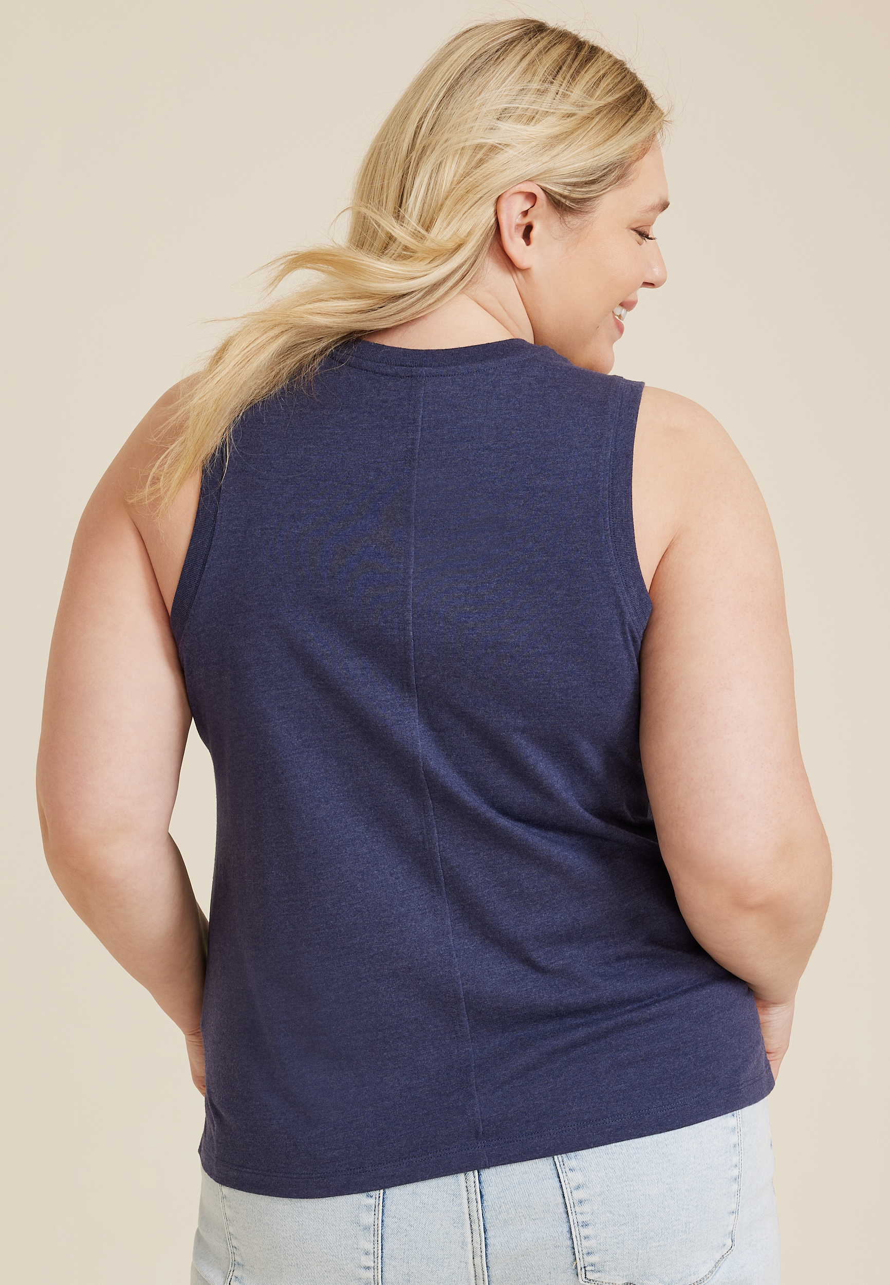 Plus Size Sunseeker Baseball Season Classic Fit Graphic Tank, C1919, large