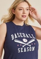 Plus Size Sunseeker Baseball Season Classic Fit Graphic Tank, C1919, small