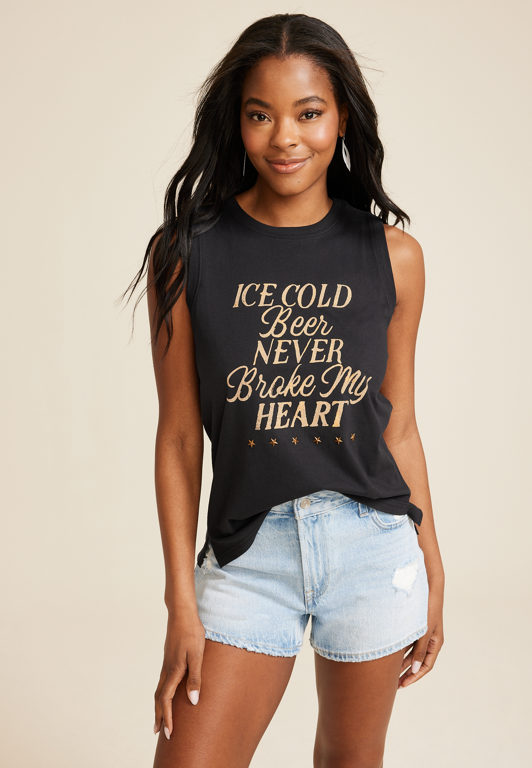 Ice Cold Beer Never Broke My Heart Graphic Tank, C106, large