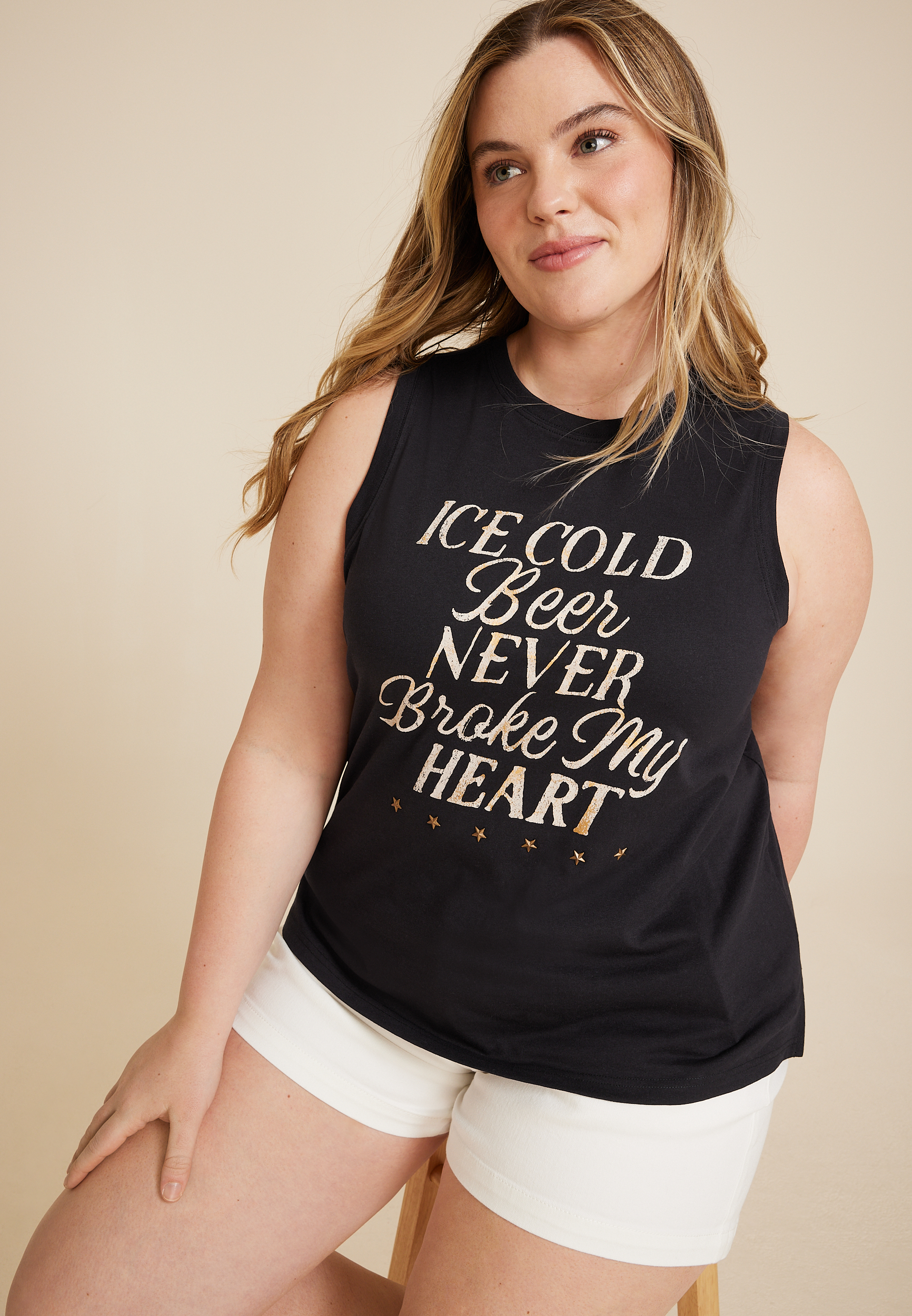 Plus Ice Cold Beer Never Broke My Heart Classic Fit Graphic Tank