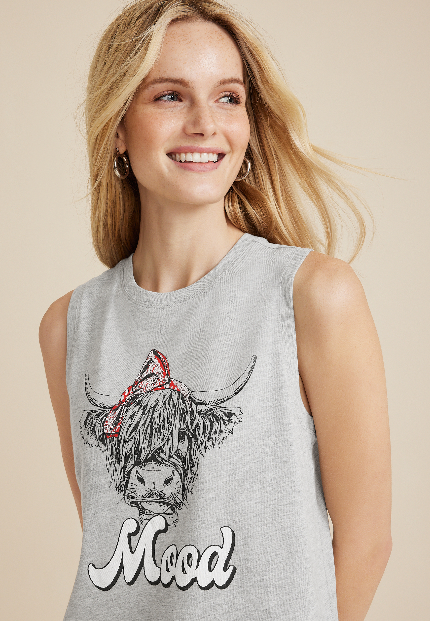 Americana Sunseeker Mood Graphic Classic Fit Tank Top, C3348, large