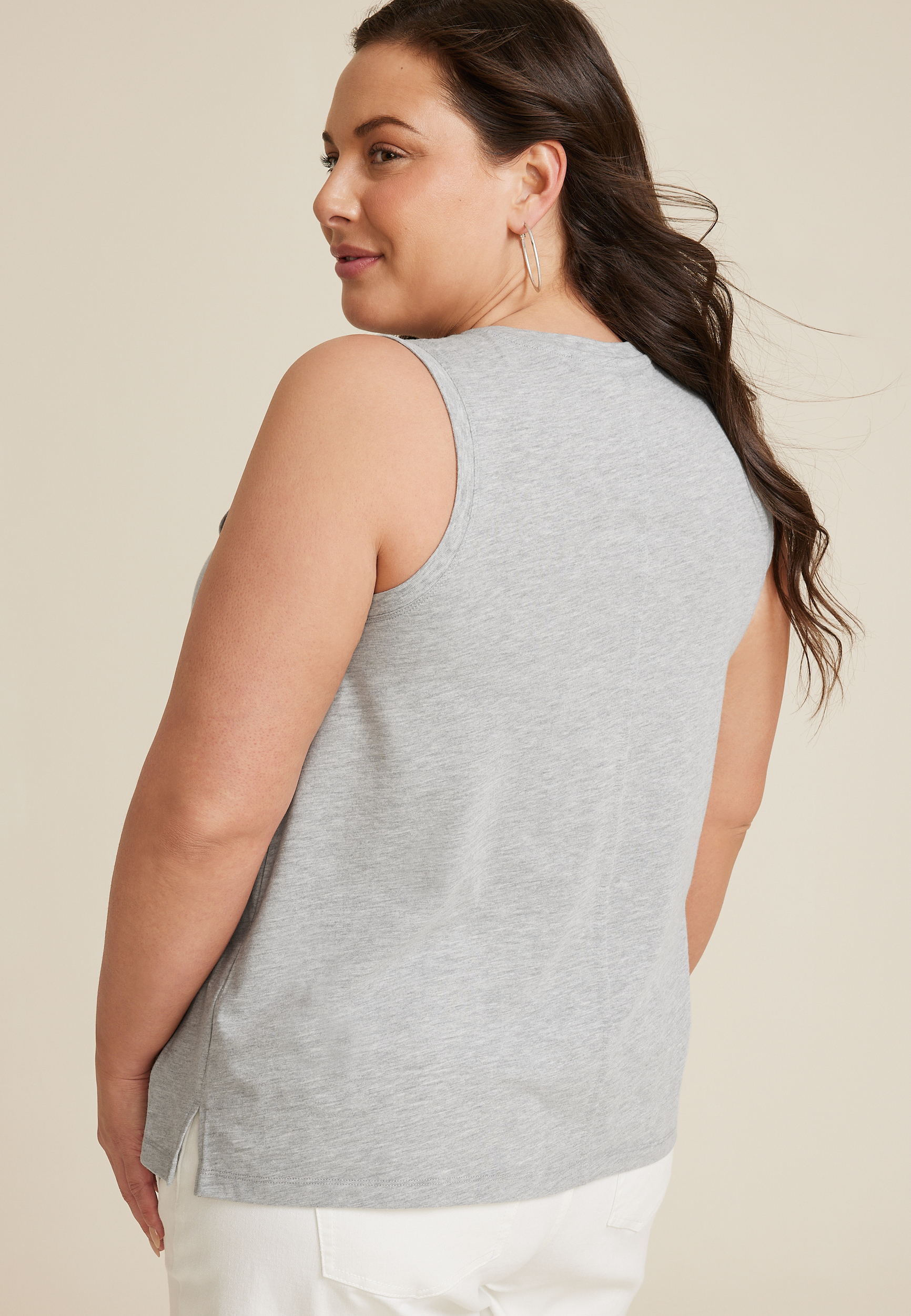 Plus Size Americana Sunseeker Mood Classic Fit Graphic Tank, LIGHT HEATHER GRAY, large