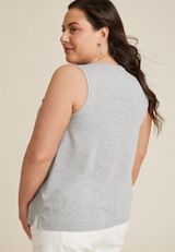 Plus Size Americana Sunseeker Mood Classic Fit Graphic Tank, LIGHT HEATHER GRAY, small